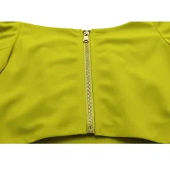 Off-Shoulder Crop Top Split Skirt Set