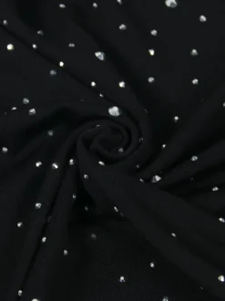 One-Shoulder Rhinestone Cutout Mini Dress