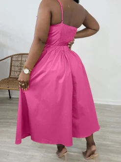 One-Shoulder Ruched Petal Cutout Dress
