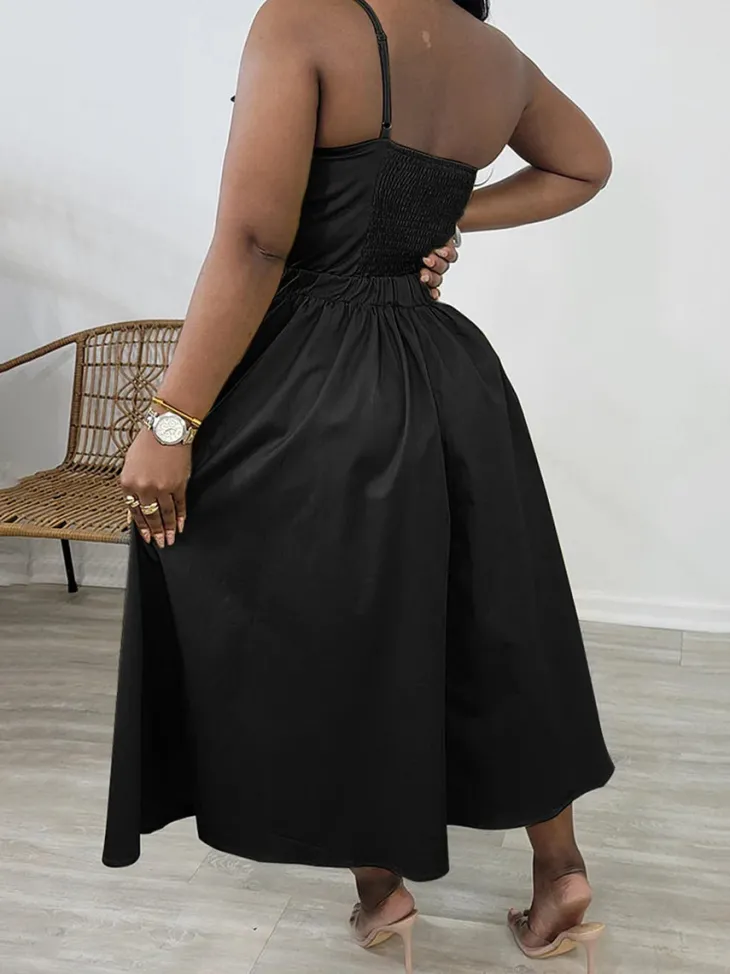 One-Shoulder Ruched Petal Cutout Dress