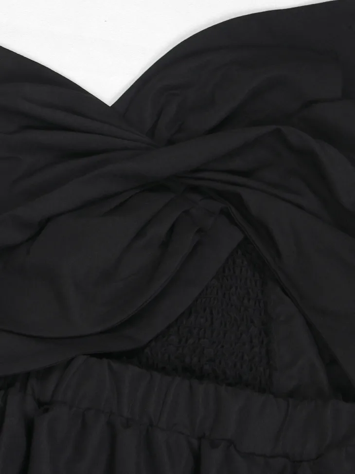 One-Shoulder Ruched Petal Cutout Dress