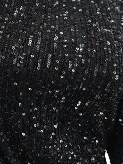 One-Shoulder Sequin Wrap Midi Dress
