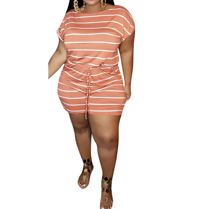 Plus Size Casual Loose Short Sleeve Jumpsuit