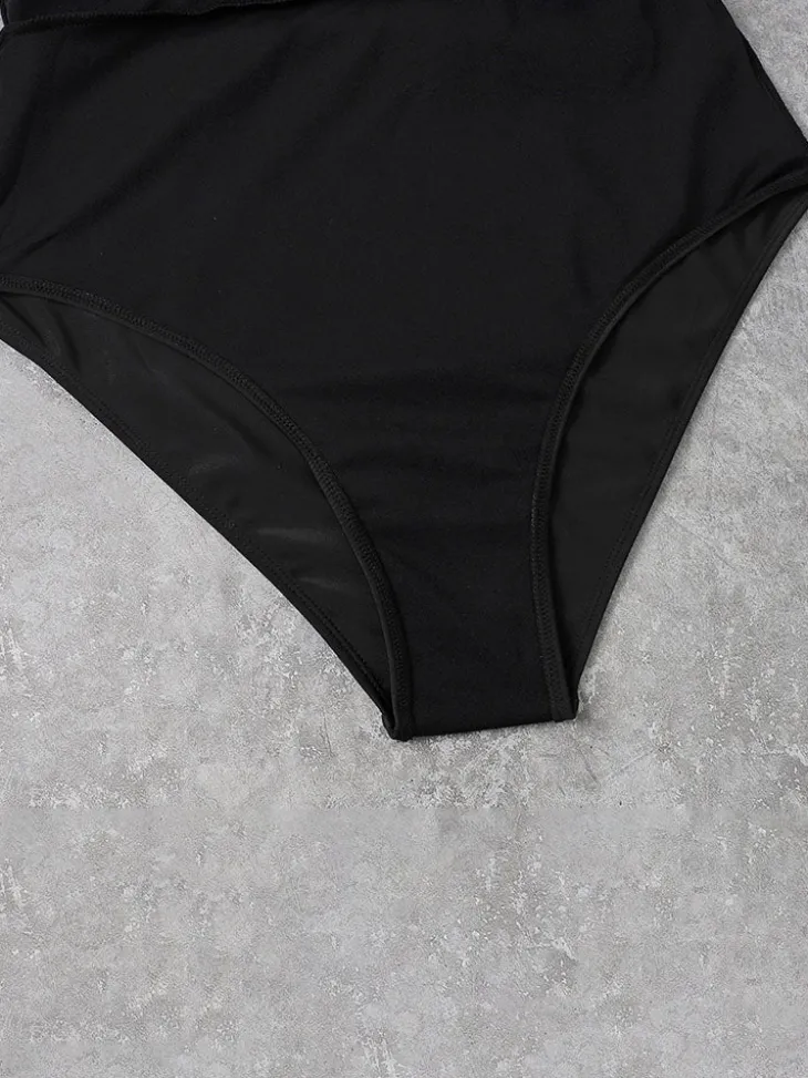 Plus Size Halter Chian Backless Swimsuit