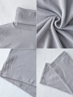 Plus Size Ribbed Pullover Knit Sweater Dress