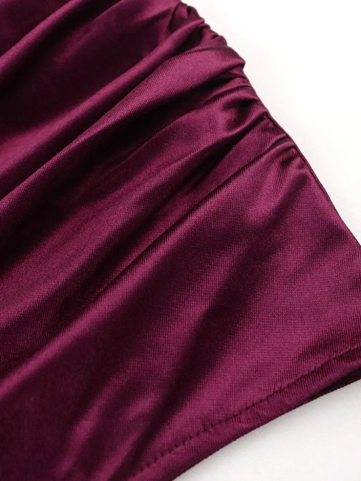 Plus Size Sleeveless Ruched Side Split Maxi Dress