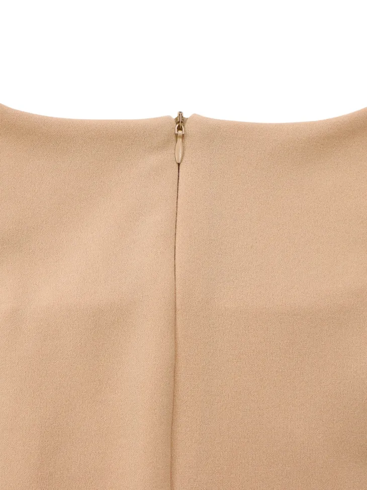 Plus Size Square Neck Pleated Dress