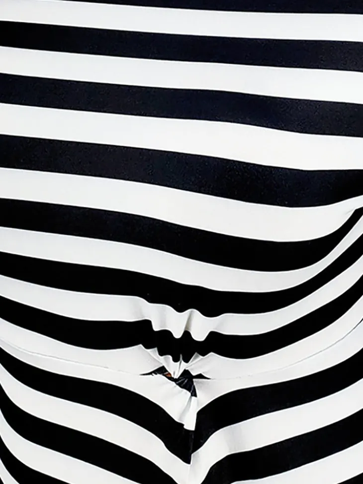 Plus Size Striped Dress with Pockets