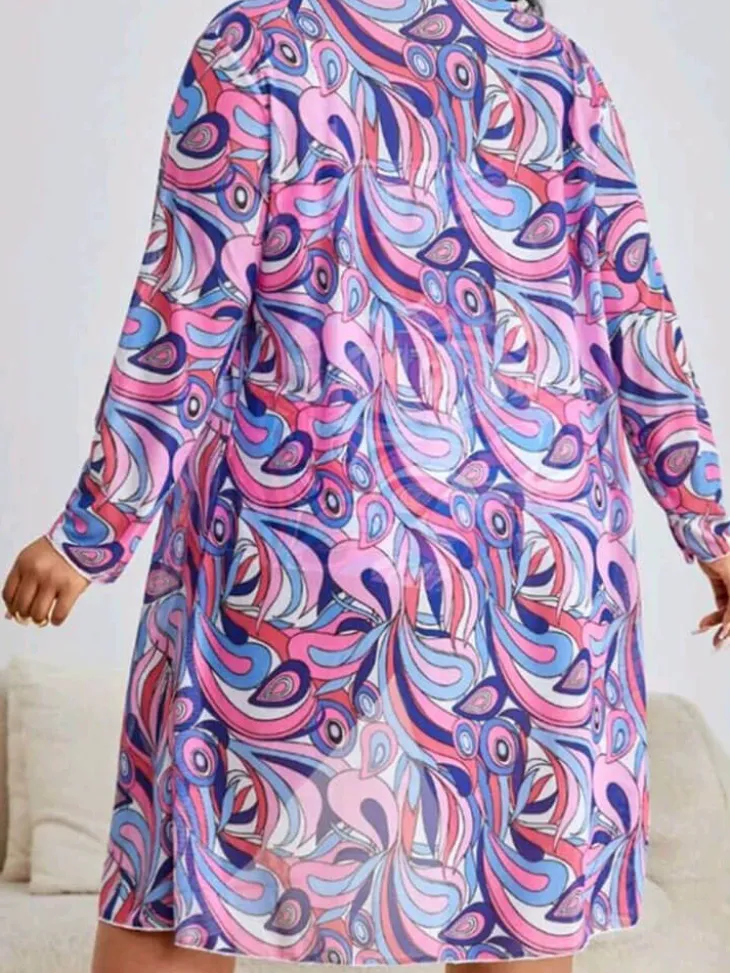 Plus Size Three Piece Floral Print Short Set