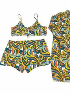 Plus Size Three Piece Floral Print Short Set