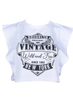 Printed Sleeveless Cut Out Crop Top