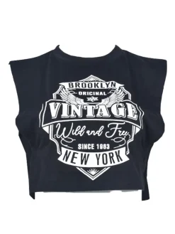 Printed Sleeveless Cut Out Crop Top