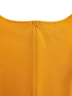 Puff Sleeve Belted A-Line Midi Dress