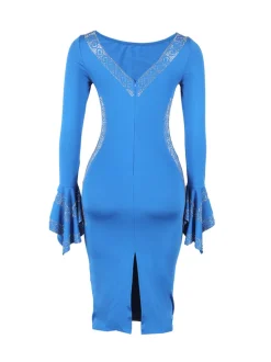 Rhinestone Bodycon Backless Dress