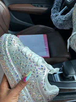 Rhinestone Lace-Up Chunky Sneaker
