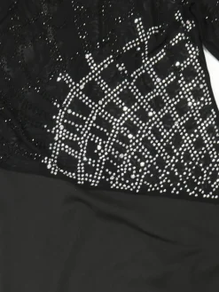 Rhinestone Mesh Maxi Split Dress
