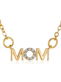 Rhinestone Mom Chain Necklaces