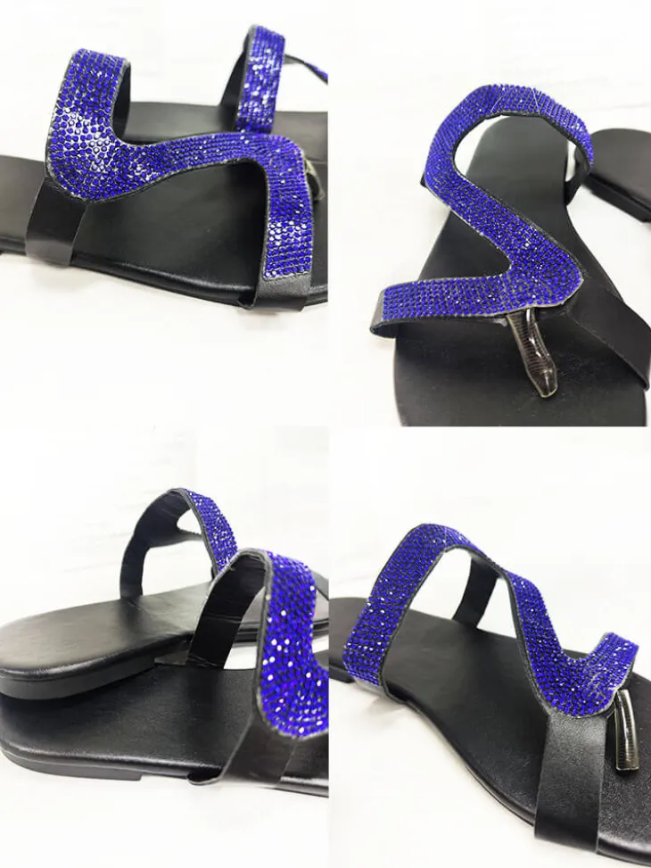 Rhinestone Patchwork Flip Flop