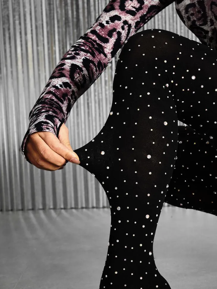Rhinestone Stiletto Pointed Toe Pants Boots