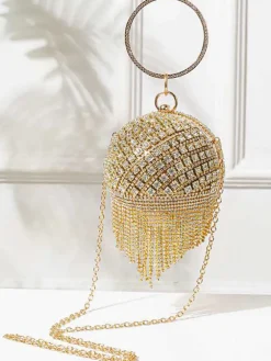 Rhinestone Tassels Ball Handbags