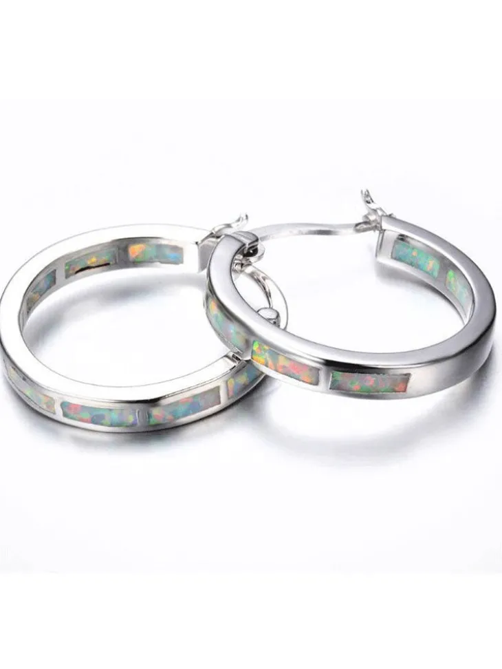Round Colored Rhinestone Earrings