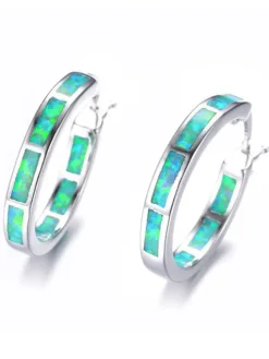 Round Colored Rhinestone Earrings