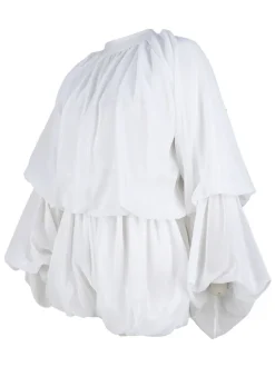 Ruffle Lantern Sleeve Top Shorts Set