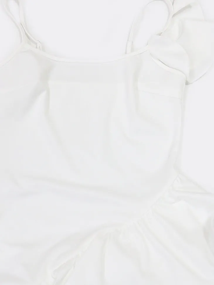 Ruffled Asymmetrical Ruched Cami Dress