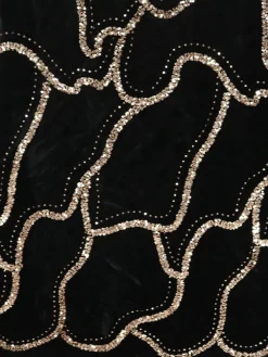 Sequins Strapless Velvet Maxi Dress
