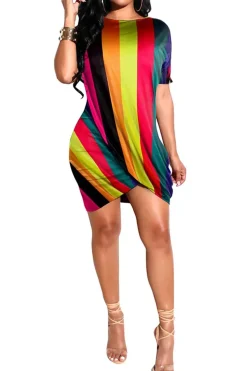 Short Sleeve Solid Bodycon Ruched Mini Dress