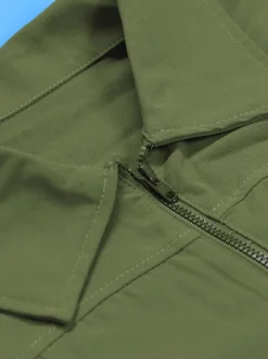 Short Sleeve Zipper Pocket Wide Leg Jumpsuit