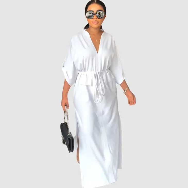 Side Pleated Cargo Cinched Waist Dress