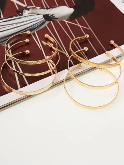Six Piece Minimalist Open Upper Bracelets