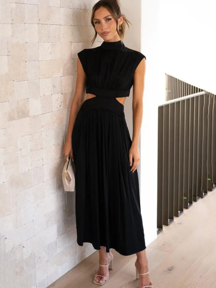 Sleeveless Cut Out Bodycon Maxi Dress