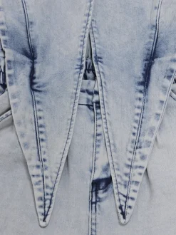 Sleeveless Elastic Waist Denim Romper