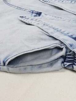 Sleeveless Elastic Waist Denim Romper