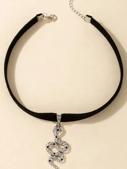 Snake Pendant Flannel Necklaces