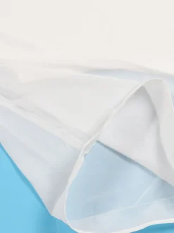 Solid Chiffon Cape Overlay Dress