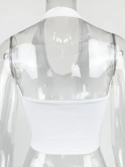 Solid Color Halter Neck Crop Top