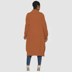 Solid Color Long Knit Cardigan