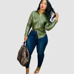 Solid Color PU Shirts