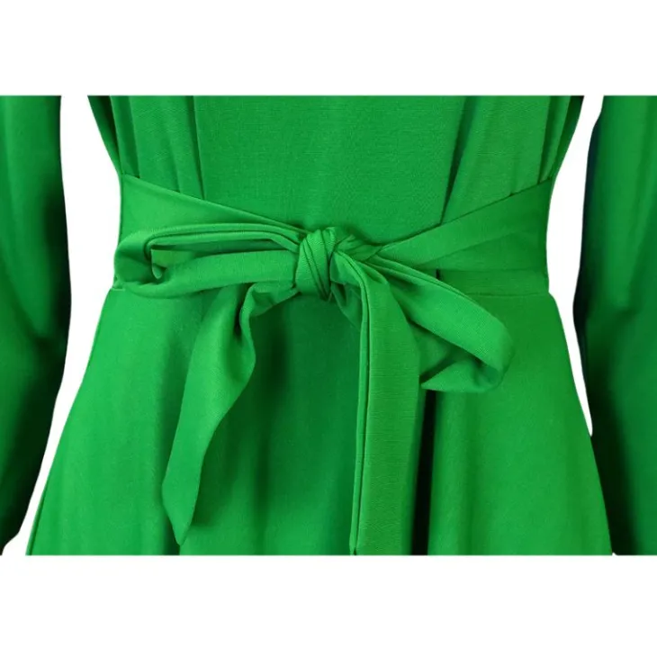 Solid Color Tie-up Dress