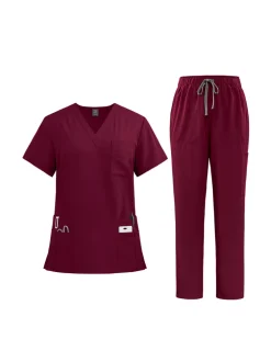 Solid Color Top Straight Leg Pants Set