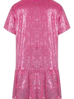 Sparkling Printed Lotus Hem Birthday Shimmery Dress