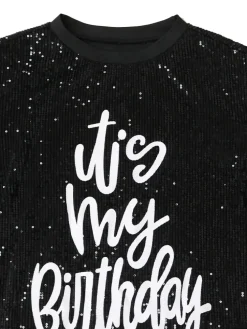 Sparkling Printed Lotus Hem Birthday Shimmery Dress