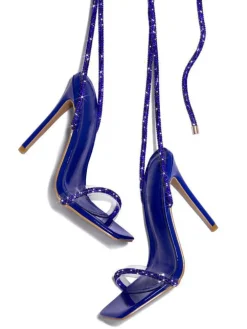Sparkling Rhinestone Ankle Strap High Heel Sandal
