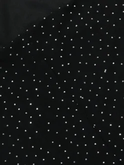 Strap Rhinestone Mesh Maxi Dress