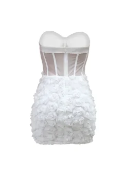 Strapless Floral Mini Dress
