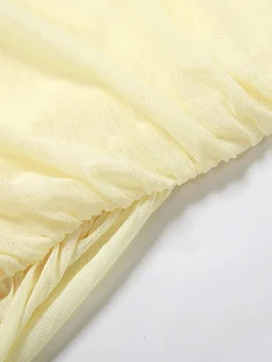 Strapless Mesh Mini Dress with Scarf Gloves