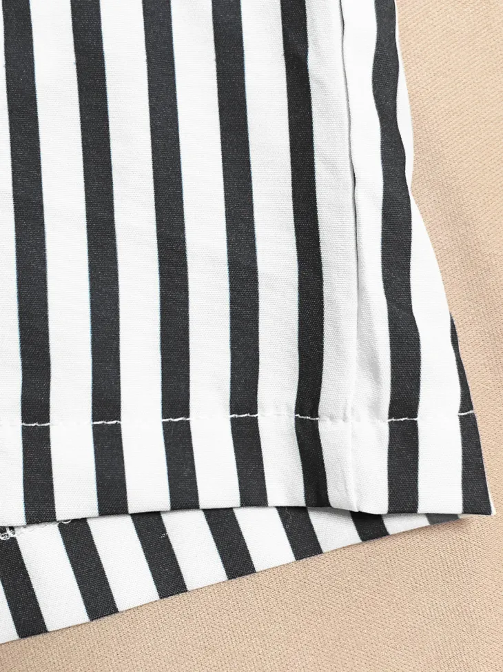 Striped Shirt Shorts Set